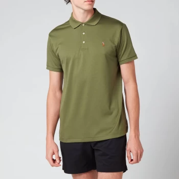 Image of Polo Ralph Lauren Mens Slim Fit Pima Polo Shirt - Army Olive - XL