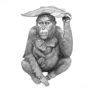Image of Silver Art Orangutan & Baby Figurine by Lesser & Pavey