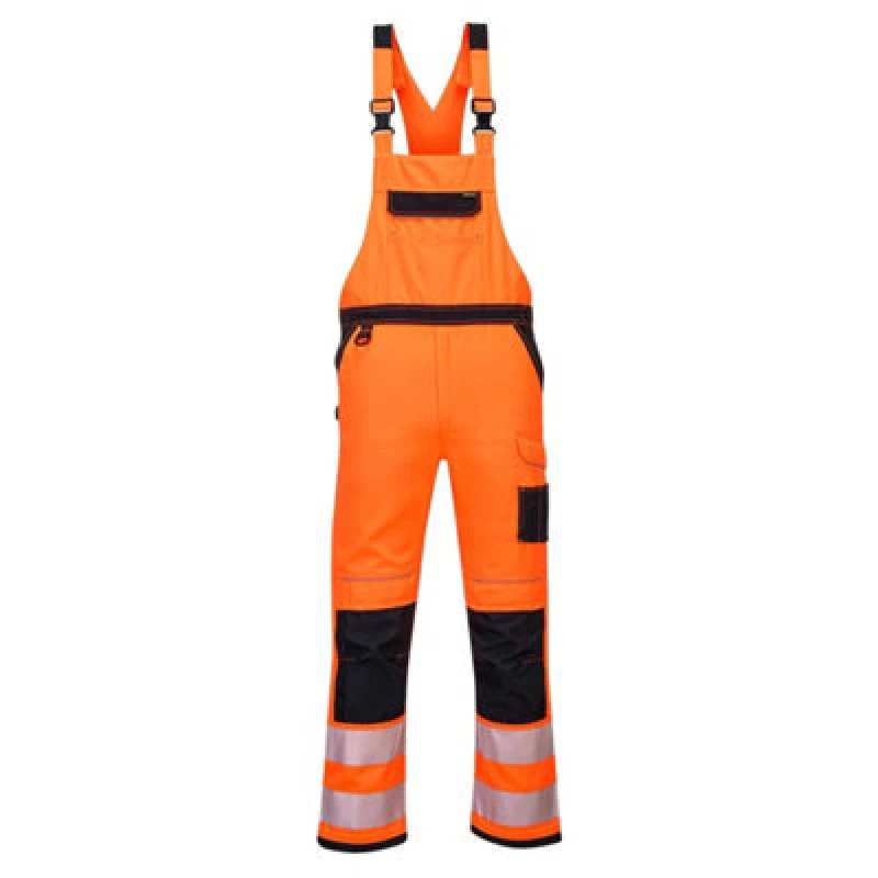 Image of Portwest PW3 Hi Vis Bib and Brace PW344OBRXXXL Colour: Orange / Black