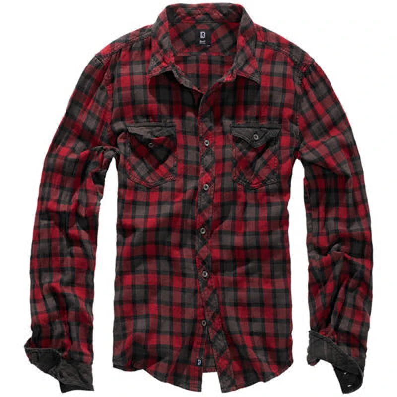 Image of Brandit Duncan Longsleeve red grey XXL Men