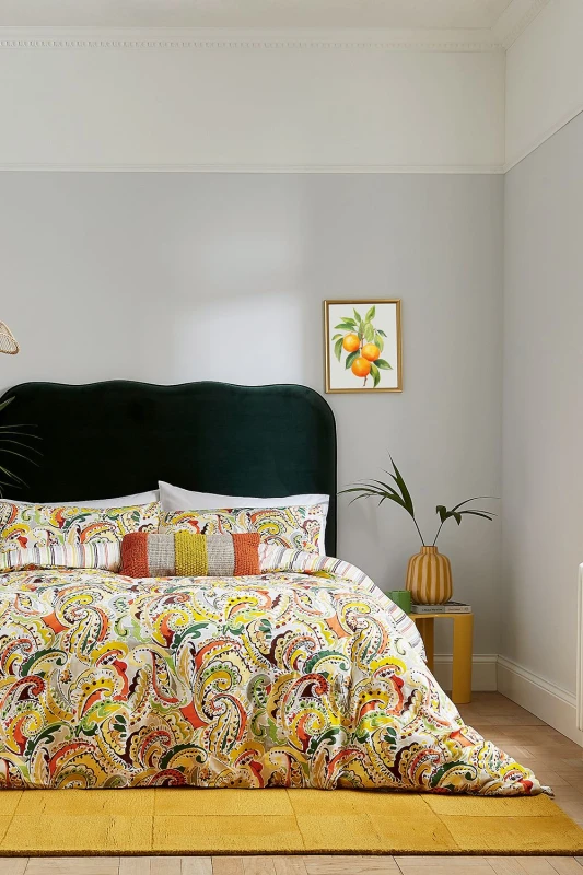 Image of Helena Springfield Helena Springfield 'Penny' Cotton Duvet Cover Set in Orange Size: Super King Orange Super King Unisex 5016709702164