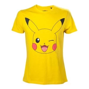 Image of Pokemon Mens Pikachu Winking X-Small T-Shirt