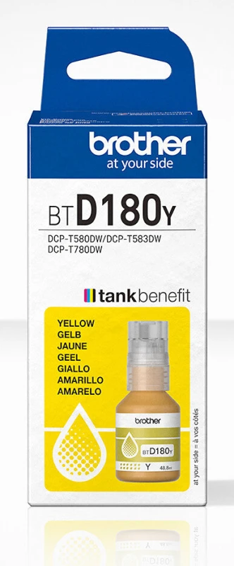 Image of Brother BTD180Y Yellow Ink Bottle (Original)
