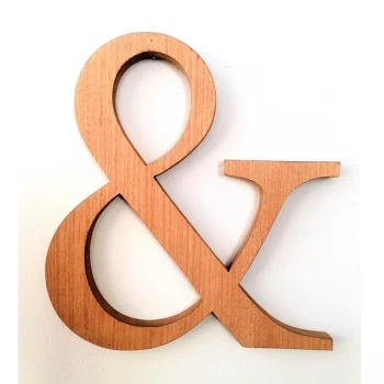 Image of &amp; - Walnut Walnut Decorative Wooden Wall Accessory