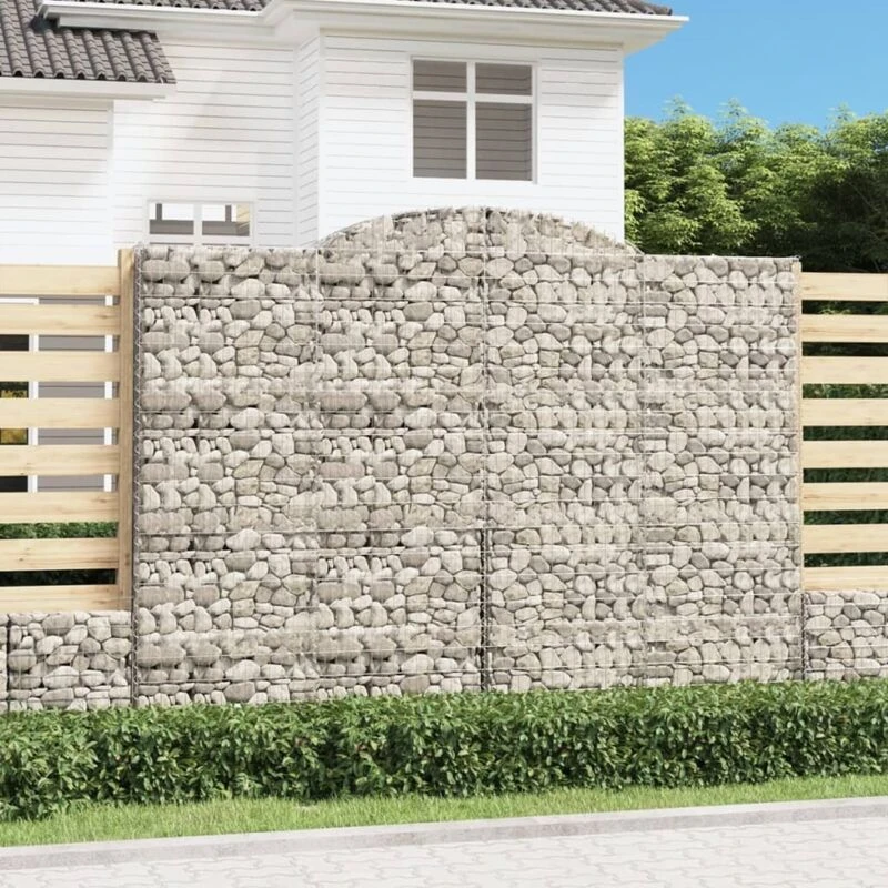 Image of VIDAXL Arched Gabion Baskets 8 pcs 300x50x220/240cm Galvanised Iron Vidaxl 8720845573980