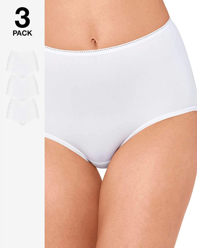 Image of Sloggi Sloggi 3Pk Microfibre Maxi Briefs White White - sloggi - Size: 14 White Female 14 DQ16103