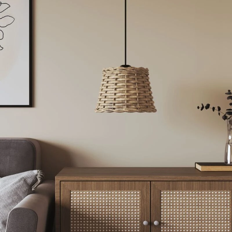 Image of VIDAXL Vidaxl - Ceiling Lamp Shade Brown Ø20x15cm Wicker 8720845803469