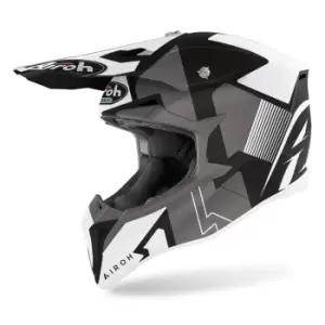 Image of Airoh Wraap Raze Motocross Helmet, black-white, Size 2XL, black-white, Size 2XL