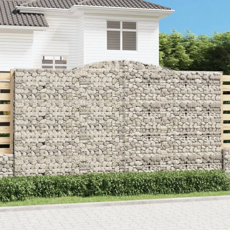 Image of VIDAXL Arched Gabion Baskets 2 pcs 400x50x220/240cm Galvanised Iron Vidaxl 8720845576578