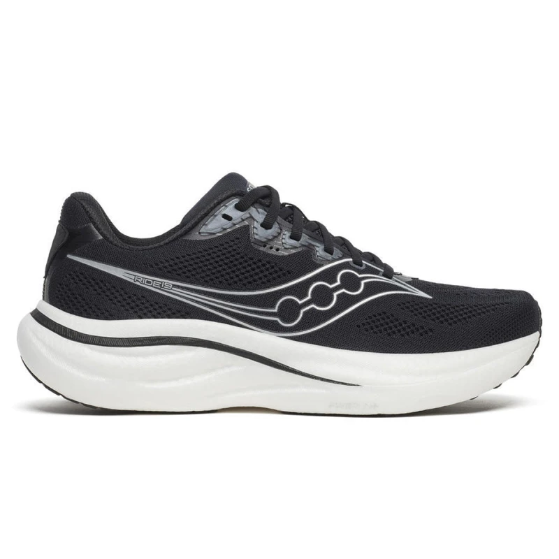 Image of Saucony SAUCONY RIDE 19 MENS BLACK/SILVER - Black / 11 / Standard