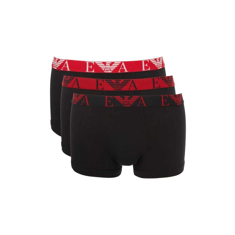 Image of Emporio Armani Bodywear Stretch-Cotton 3 Pack Boxer Trunks - S Black Underwear and Nightwear male 111357-4F715-38121 S