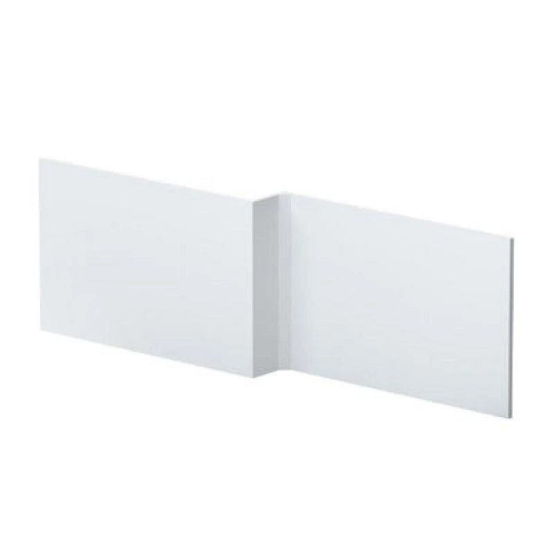 Image of Nuie Urban L-Shape Square Shower Bath Front Panel 1700mm-Satin Grey