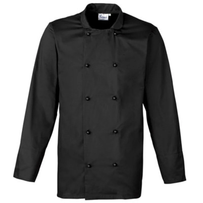 Image of Premier Premier Men Cuisine Long Sleeve Chefs Jacket in Black Size: X-Small Black XS Male 5055805368034