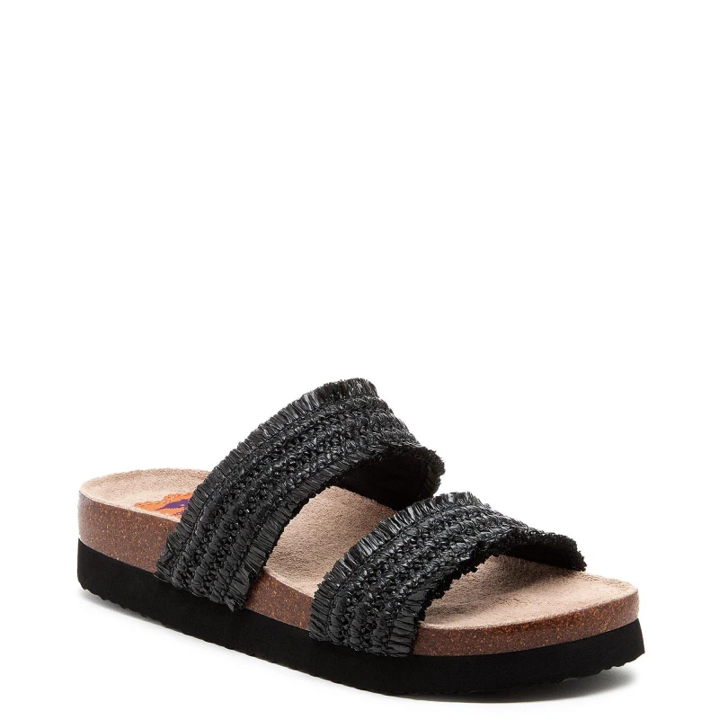 Image of (Black, 5 (Adults')) Rocket Dog Aruba Raffia Textile Womens Black Sandals