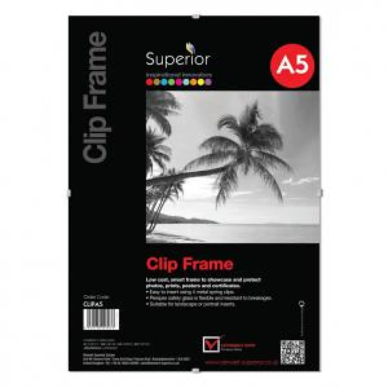 Image of Seco A5 Perspex Safety Glass Clip Frame - CLIPA5 27152SS EXR27152SS