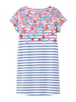 Image of Joules Girls Riviera Spot Dress - Blue/White