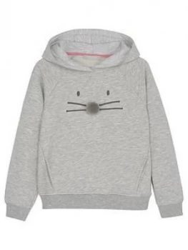 Image of Mintie by Mint Velvet Girls Animal Face Hoodie - Grey, Size Age: 5-6 Years, Women