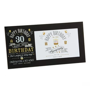 Image of 6" x 4" - Signography 30th Birthday Glass Frame
