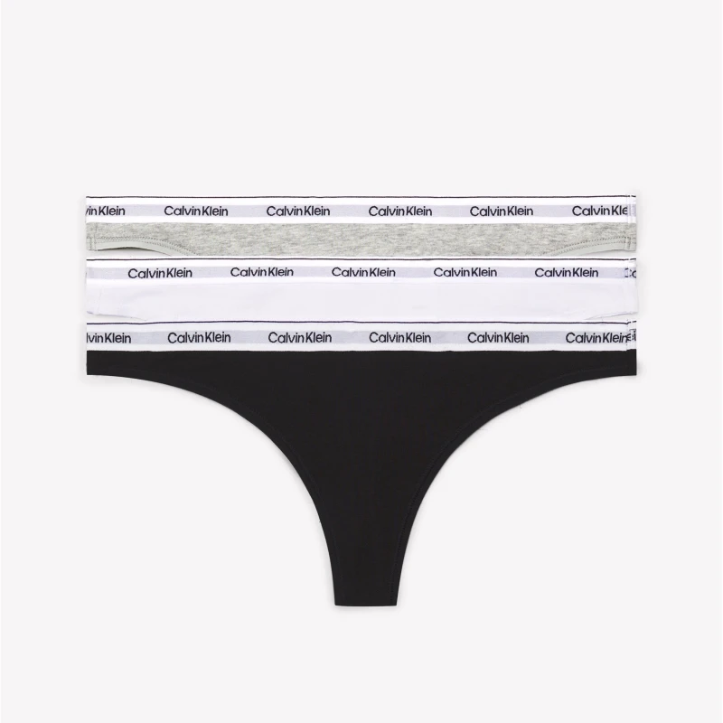 Image of Calvin Klein Modern Three-Pack Logo Stretch-Jersey Thongs - XL Multi Underwear and Nightwear female 000QD5209EMPI XL