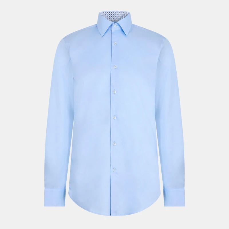 Image of Boss Mens H Hank Kent Long Sleeve Oxford Shirt Oxford Shirt - Long Sleeve 15.7 inch Blue 55300418410