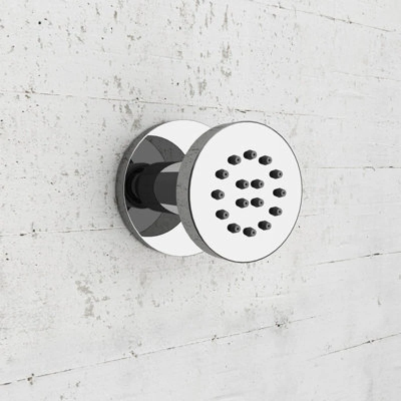 Image of Nes Home Single Round Shower Bath Body Massage Jets Chrome Metallic Silver