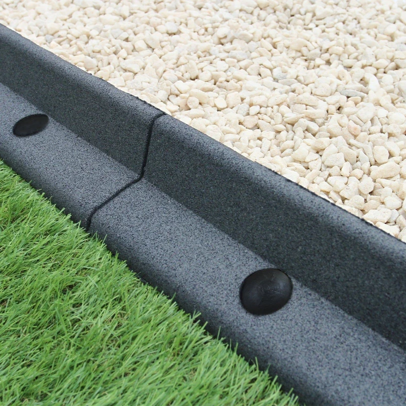 Image of MonsterShop Flexible Lawn Edging Garden Border Grey Pack Of 18 X 1.2M