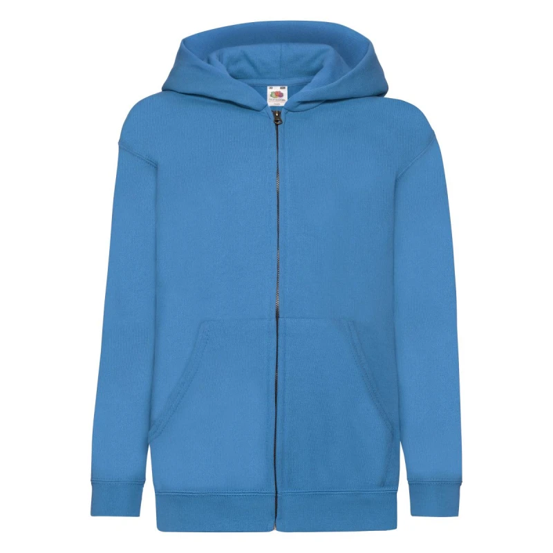 Image of Fruit of the Loom Classic Full Zip Hoodie in Mid Blue Size: 12-13 Years Mid Blue Unisex 12-13 Years