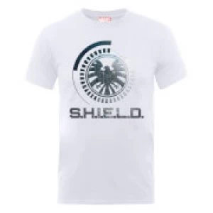 Image of Marvel Avengers Assemble Shield Badge T-Shirt - White - L