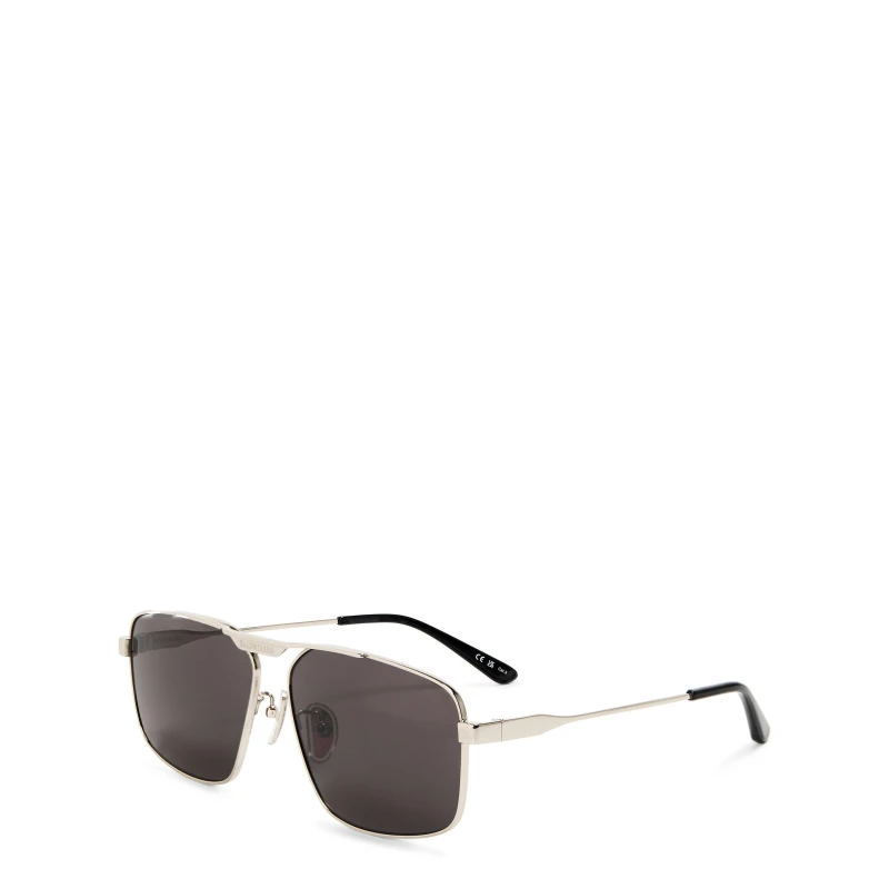 Image of Balenciaga Bal S Aviator Sun Silver male One Size