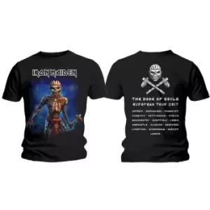 Image of Iron Maiden - Axe Eddie Book of Souls European Tour V.2 Unisex X-Large T-Shirt - Black