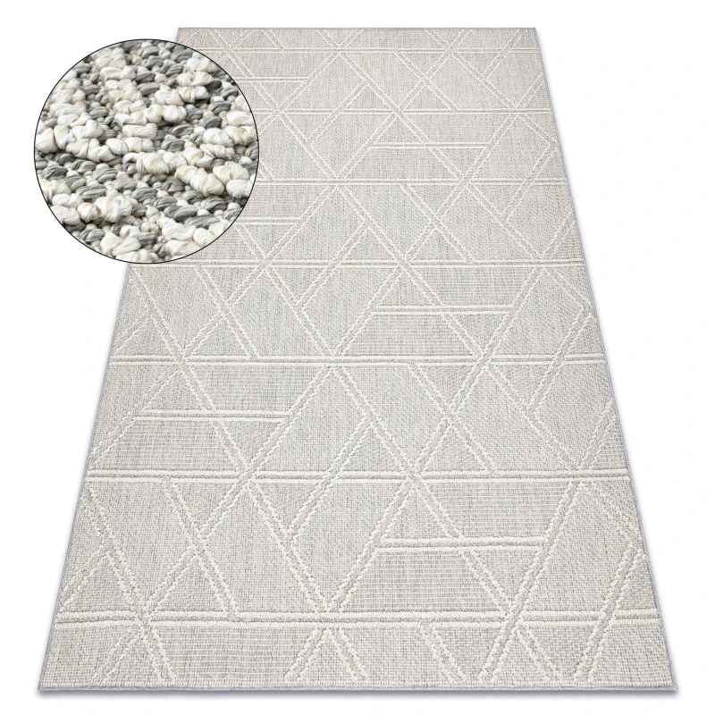 Image of RugsX Carpet Jersey 19241 Grey - Rhombuses, Geometric Structural, Loop Boho 80X150 Cm