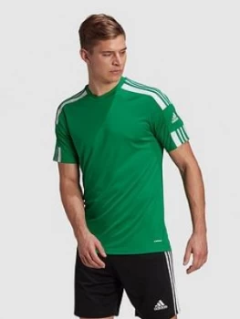 Image of Adidas Mens Squad 21 Short Sleeved Jersey, Green Size M Men