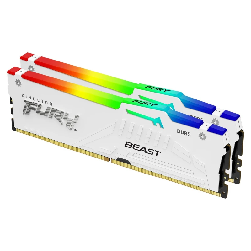 Image of Kingston FURY Kingston FURY Beast RGB 32GB DDR5 6000MHz RAM Desktop Memory for Gaming - White KF560C36BWE2AK2-32