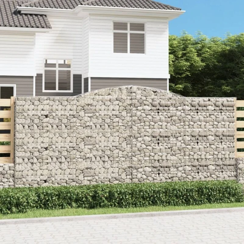 Image of VIDAXL Arched Gabion Baskets 8 pcs 400x50x180/200cm Galvanised Iron Vidaxl 8720845576370