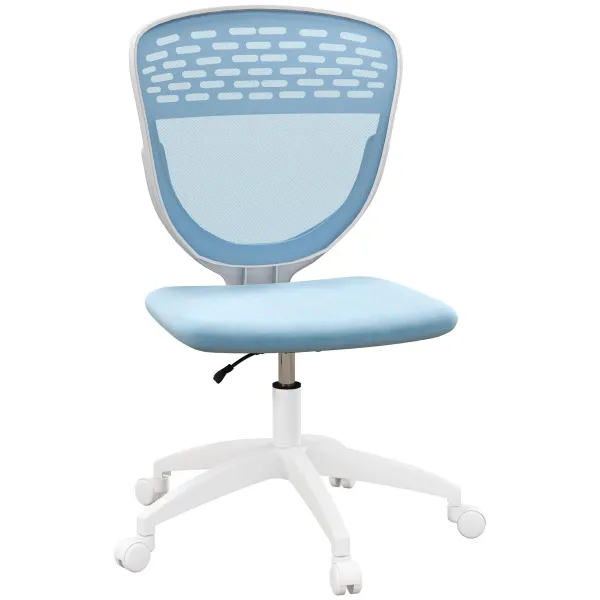Image of Armless Desk Chair Height Adjustable Office Chair with Swivel Wheels