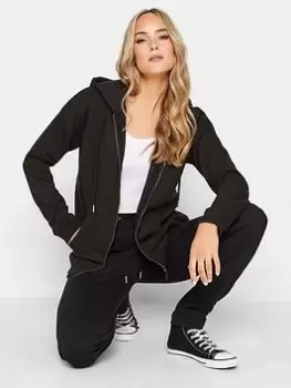 Image of Long Tall Sally Black Zip Through Hoodie, Black, Size 8, Women