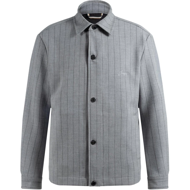 Image of Boss Mens CarperCoach Black Overshirt Medium Grey 030 male 38 (48)