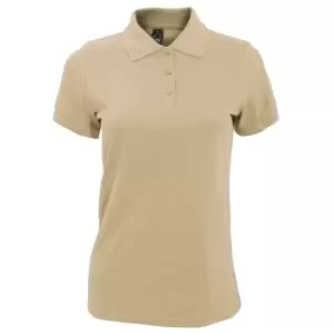Image of SOLs Womens/Ladies Prime Pique Polo Shirt (S) (Sand)