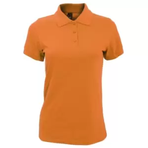 Image of SOLs Womens/Ladies Prime Pique Polo Shirt (XXL) (Orange)