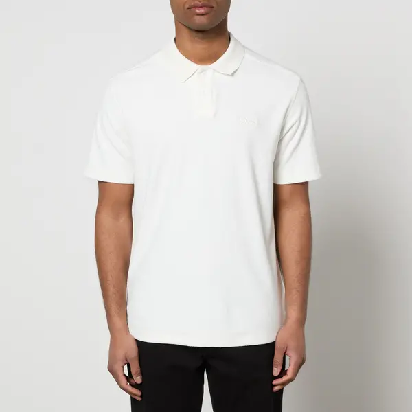 Image of BOSS Bodywear Cotton-Blend Terry Shirt - XL White Shirts male 50511083-106 XL