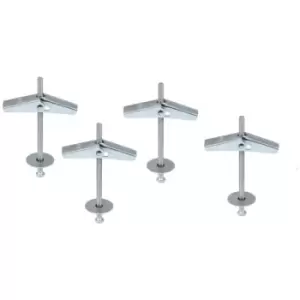Image of Plasterboard Spring Toggle Fixings With Screws Hollow Cavity Anchors - Size M4 x 50mm - Pack of 50