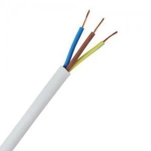 Image of Zexum 0.5mm 3 Core PVC Flex Cable White Round 2183Y - 1 Meter