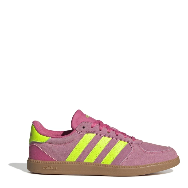 Image of adidas Breaknet Sleek Suede Womens Shoes Pink/Green/Gum female 6 (39.3)