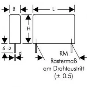 Image of X2 suppression capacitor Radial lead 1 uF 275 V AC 20