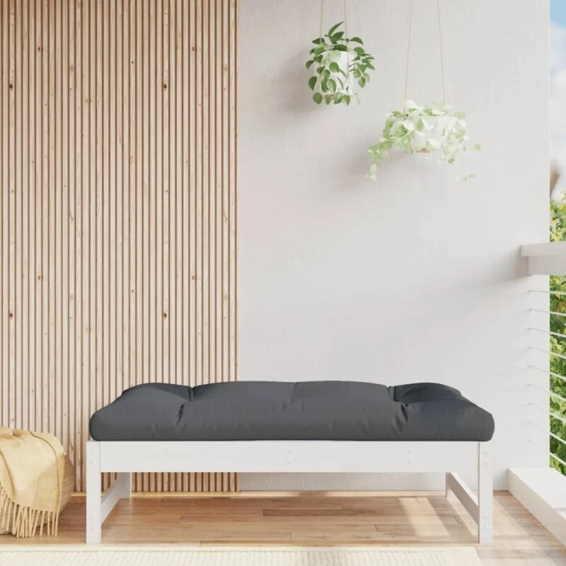 Image of VIDAXL Garden Footstool White 120x80cm Solid Wood Pine Vidaxl 8720845803131