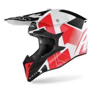 Image of Airoh Wraap Raze Motocross Helmet, white-red, Size 2XL, white-red, Size 2XL