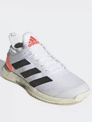Image of adidas Adizero Ubersonic 4 Tennis Shoes, White/Black/Orange, Size 7, Men