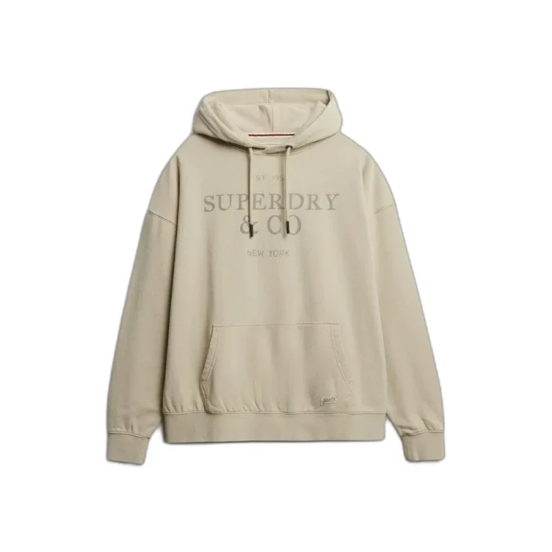 Image of Superdry Womens hooded sweatshirt Superdry Luxe Casual Relaxed Beige Female XL