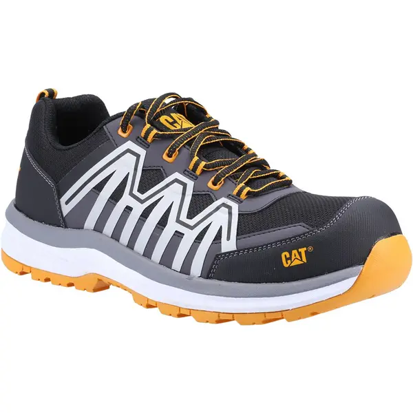 Image of CAT Workwear Mens Charge S3 Water Resistant Safety Trainers UK Size 7 (EU 41) Orange CAT826-BLKOR-7
