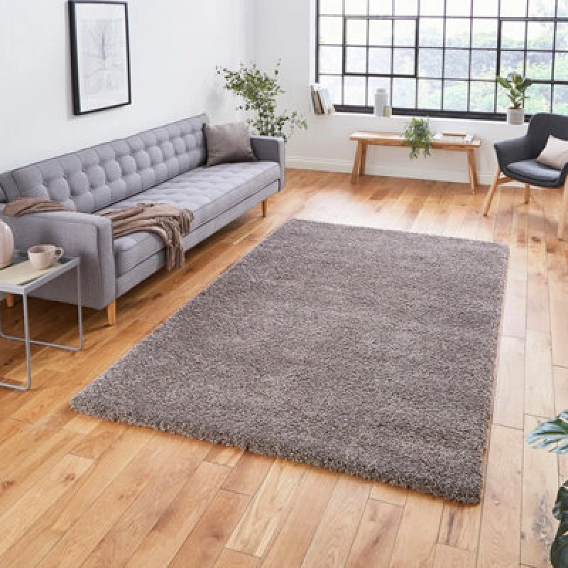 Image of (160x220cm) Sierra 9000 Shaggy Rugs in Beige High Dense Soft Polypropylene Mats